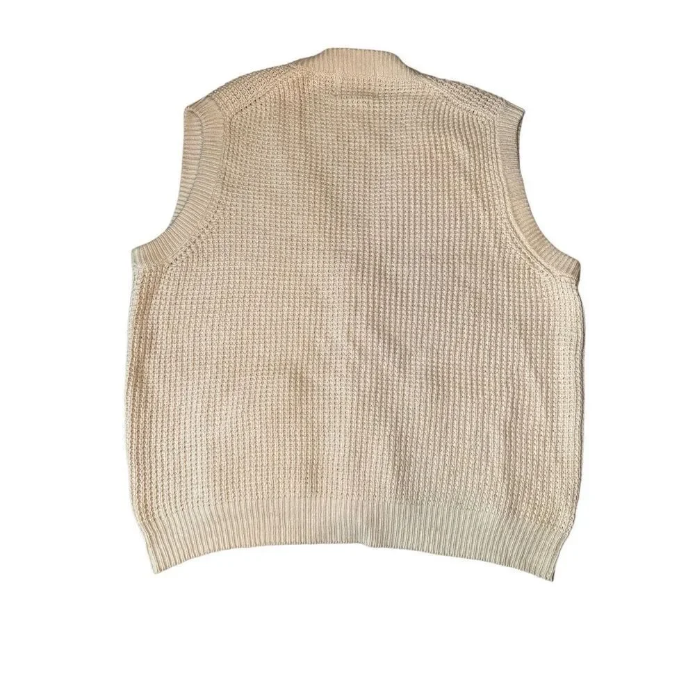Vintage 90’s Silk Blend Oversized Cream Knit Vest